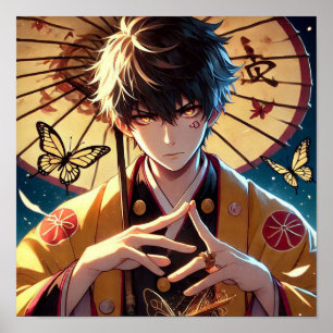 Butterfly Curse: Flame-Eyed Warrior Anime -> Schme Poster