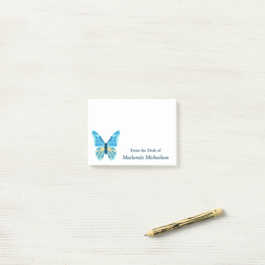 Butterfly Custom Color Graphic Post-it Klebezettel (Auf Schreibtisch)
