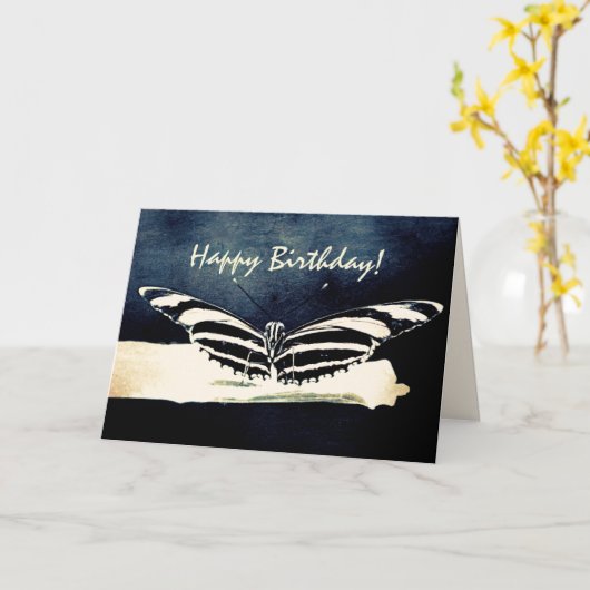 Butterfly Custom Happy Birthday Karte (Gelbe Blume)