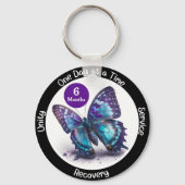 Butterfly Custom Sobrification Geschenk - Sauberes Schlüsselanhänger (Vorderseite)
