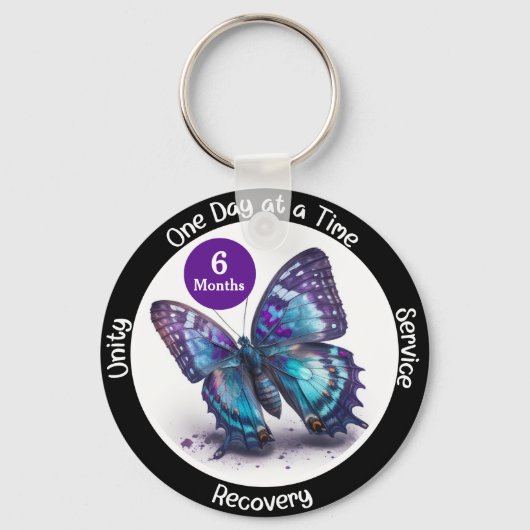 Butterfly Custom Sobrification Geschenk - Sauberes Schlüsselanhänger (Vorderseite)