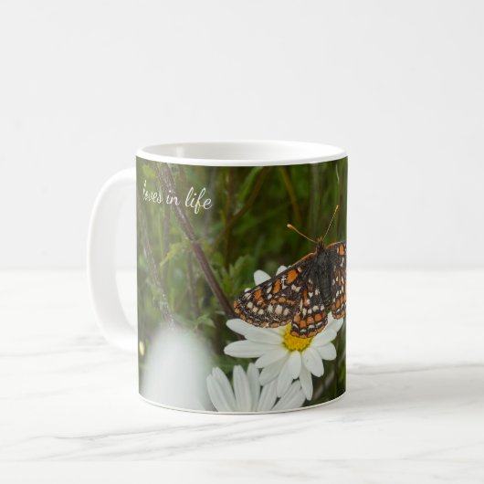 Butterfly & Daisy Kaffeetasse (Vorderseite Links)