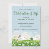 Butterfly Daisy Meadow Celebration of Life Foto Einladung (Vorderseite)