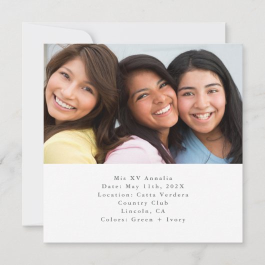 Butterfly Dama Vorschlag Quinceanera Ihr eigener T Einladung (Rückseite)