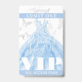 Butterfly Dance Blue Silver Sweet 16 VIP Pass Ausweis (Rückseite)