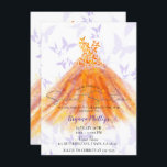 Butterfly Dance Lila Orange Dress Sweet 16 Party Einladung<br><div class="desc">Anpassen für jedes Ereignis</div>
