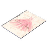 Butterfly Dance Peach Sparkle Dress Dream Big Notizblock (Linke Seite)