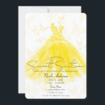 Butterfly Dance Yellow Dress Sweet 16 Party Einladung<br><div class="desc">Anpassen für jedes Ereignis</div>