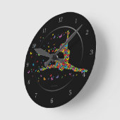 Butterfly Dancer Runde Wanduhr (Winkel)