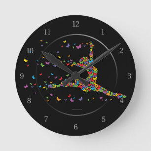 Butterfly Dancer Runde Wanduhr