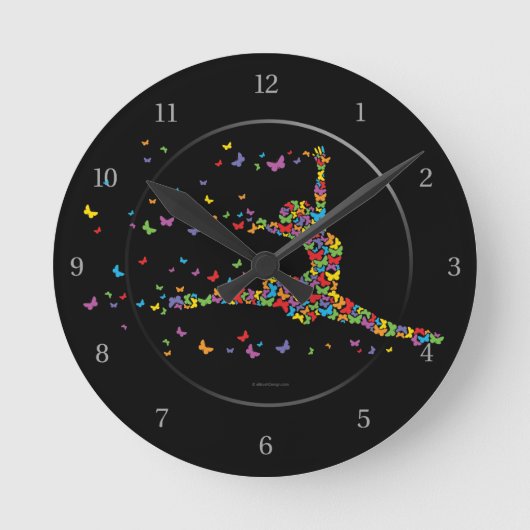 Butterfly Dancer Runde Wanduhr (Vorderseite)