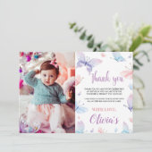 Butterfly Danke, Card Garden Party Dankeskarte (Stehend Vorderseite)