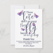 Butterfly Danke, dass du das Beileid beerdigt hast Dankeskarte (Vorderseite)