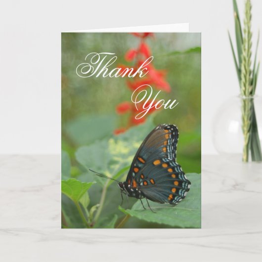 Butterfly Danke, dass du grüßt Dankeskarte (Vorderseite)