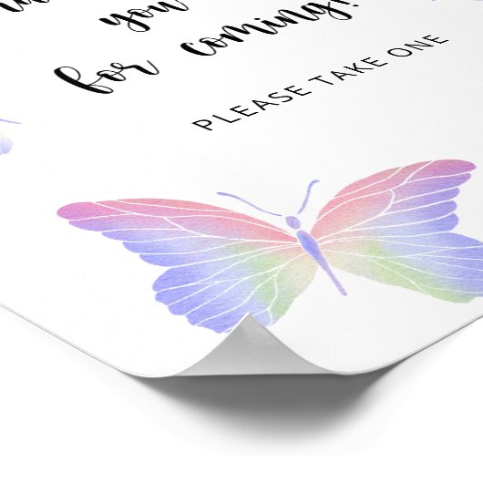 Butterfly \ Danke, dass Sie kommen Poster (Ecke)