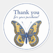 Butterfly Danke für Ihren Einkauf Runder Aufkleber (Vorderseite)