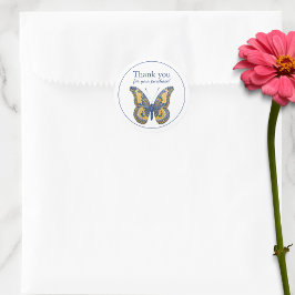 Butterfly Danke für Ihren Einkauf Runder Aufkleber