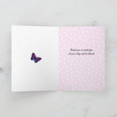 Butterfly danke individuelle Name modern Karte (Innenseite)