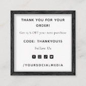 Butterfly Danke & sparkle Bilderrahmen Quadratische Visitenkarte (Rückseite)