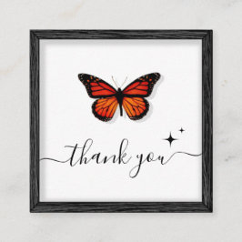 Butterfly Danke & sparkle Bilderrahmen Quadratische Visitenkarte