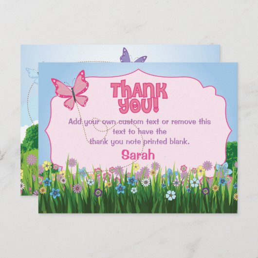 Butterfly Dankeschön Karten (Vorne/Hinten)