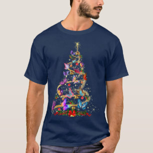 Butterfly Decoration Christmas Tree Santa Hat Xmas T-Shirt