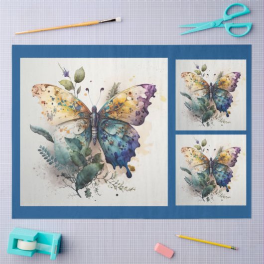 Butterfly-Decoupage Seidenpapier (Basteln)