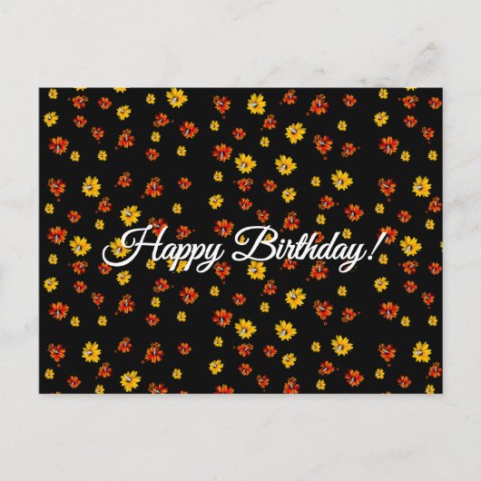 Butterfly Delicus floral nahtlos Muster Schwarz Postkarte (Vorderseite)