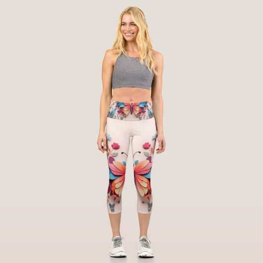 Butterfly-Design Capri Leggings (Vorderseite)