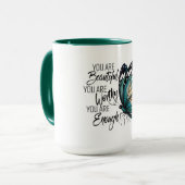Butterfly Design with Empowering Self-Worth Quote Tasse (Vorderseite Links)