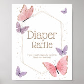 Butterfly Diaper Raffelzeichen Poster (Vorne)