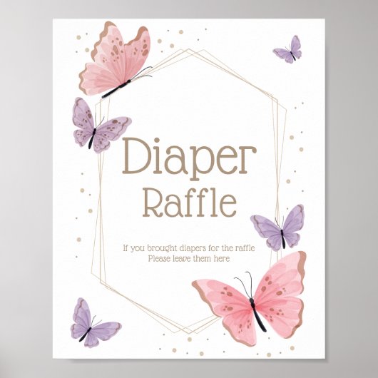 Butterfly Diaper Raffelzeichen Poster (Vorne)