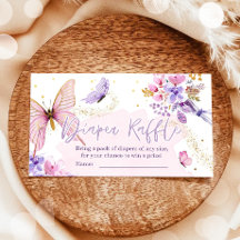 Butterfly Diaper Raffle Ticket Baby Duschkabine