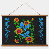 Butterfly Doodle Wandteppich Mit Holzrahmen (Vorne)