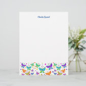 Butterfly Doodles HandGezeichnet Boho Nature Briefbogen (Stehend Vorderseite)
