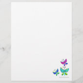 Butterfly Doodles HandGezeichnet Boho Nature Briefbogen (Rückseite)