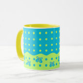 Butterfly & Dots Blue Green Tasse (Vorderseite Links)