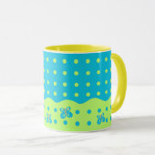 Butterfly & Dots Blue Green Tasse (VorderseiteRechts)