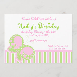 Butterfly Dots Geburtstag Einladung 3
