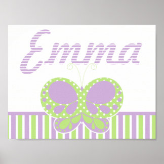 Butterfly Dots Personalisiert Name Wand drucken 2 Poster