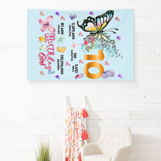 Butterfly Double Digits 10 Jahre alte Schmetterlin Banner (InSitu)