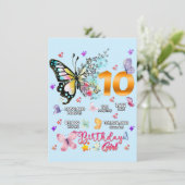 Butterfly Double Digits 10 Jahre alte Schmetterlin Begleitkarte (Stehend Vorderseite)
