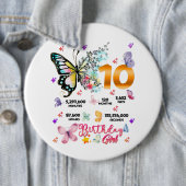 Butterfly Double Digits 10 Jahre alte Schmetterlin Button (Beispiel)