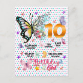 Butterfly Double Digits 10 Jahre alte Schmetterlin Postkarte (Vorderseite)