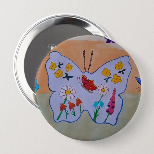 Butterfly Dream Abzeichen Button (Vorne & Hinten)