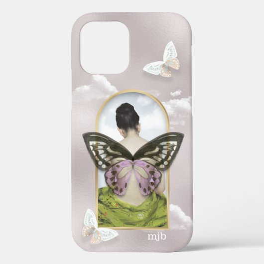 Butterfly Dream Fantasy Collage mit Monogram Case (Rückseite)