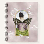 Butterfly Dream Fantasy Collage mit Monogramm Notizblock (Vorderseite)