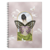 Butterfly Dream Fantasy Collage mit Monogramm Notizblock (Vorderseite)