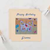 Butterfly Dream Flat Geburtstagskarte Karte (Vorderseite/Rückseite Beispiel)