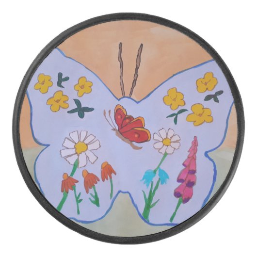Butterfly Dreaming Eishockey Puck (Vorderseite)